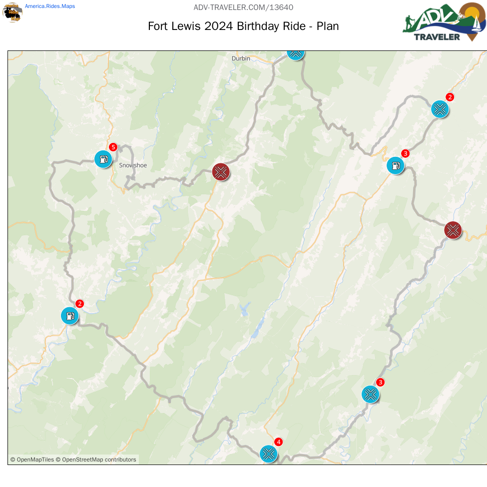 Fort Lewis 2024 Birthday Ride - Plan