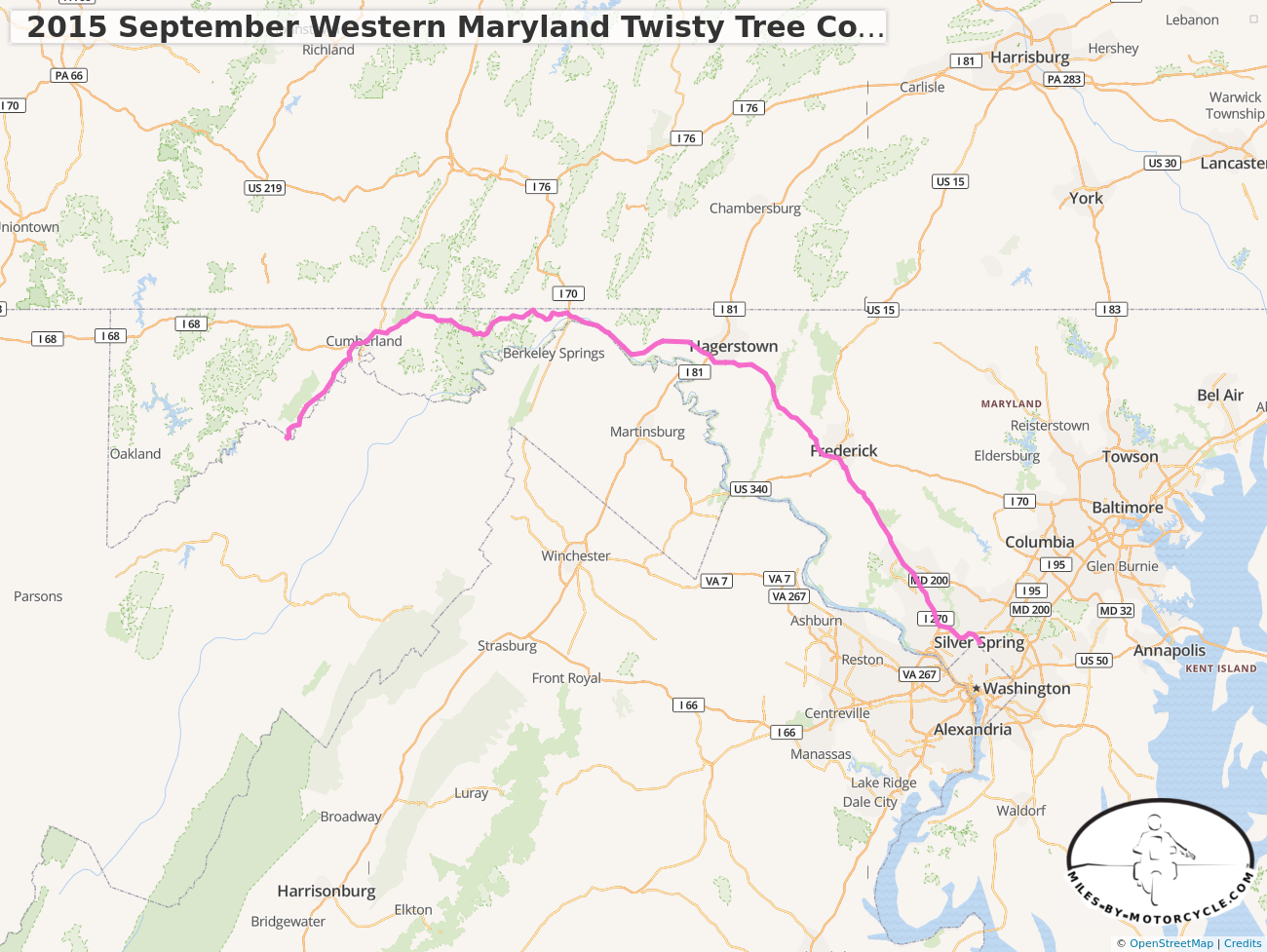 2015 September Western Maryland Twisty Tree Covered Mountain Ride