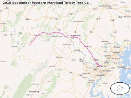 2015 September Western Maryland Twisty Tree Covered Mountain Ride