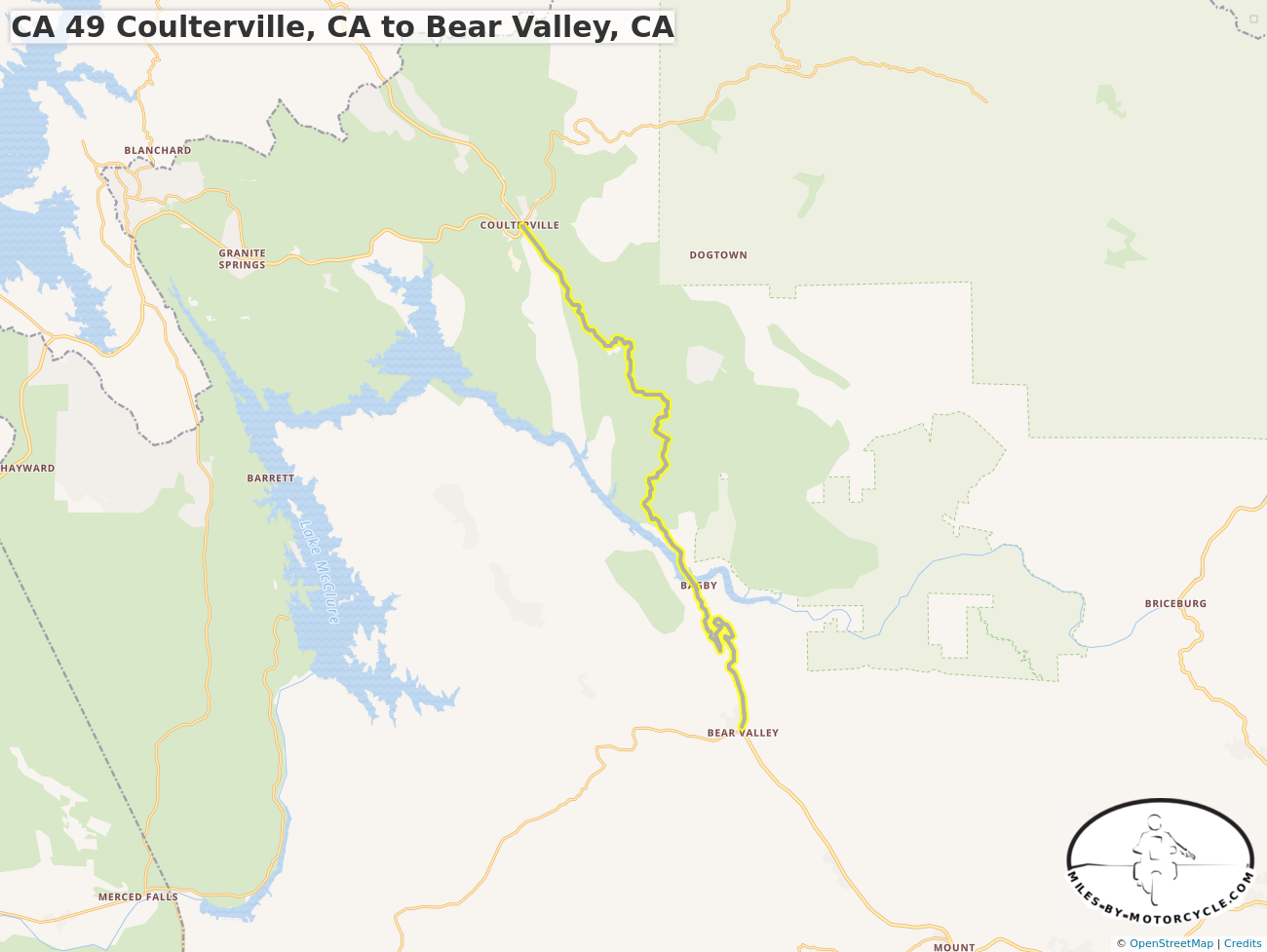 CA 49 Coulterville, CA to Bear Valley, CA