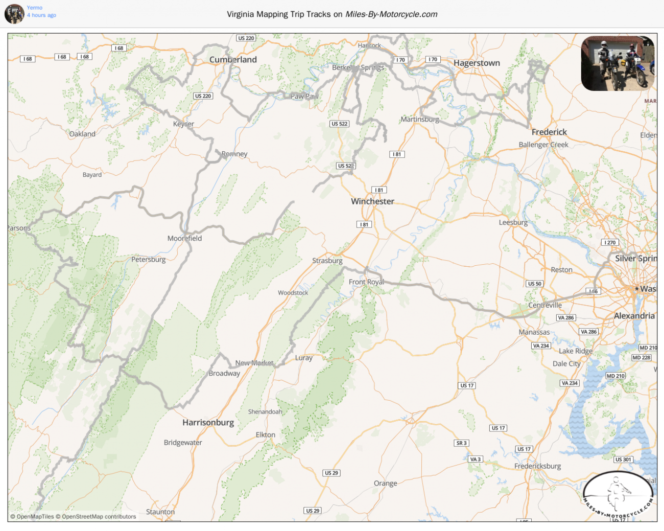 Virginia Mapping Trip Tracks