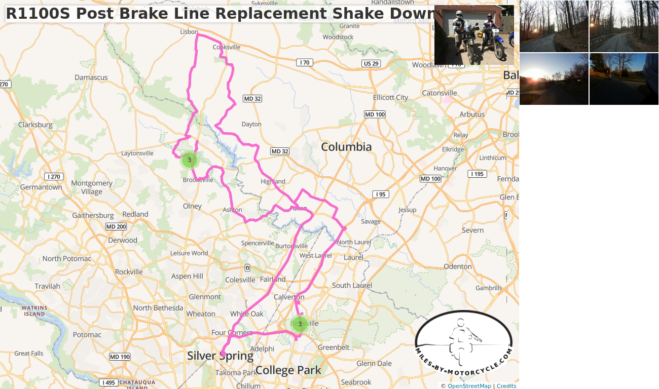 R1100S Post Brake Line Replacement Shake Down