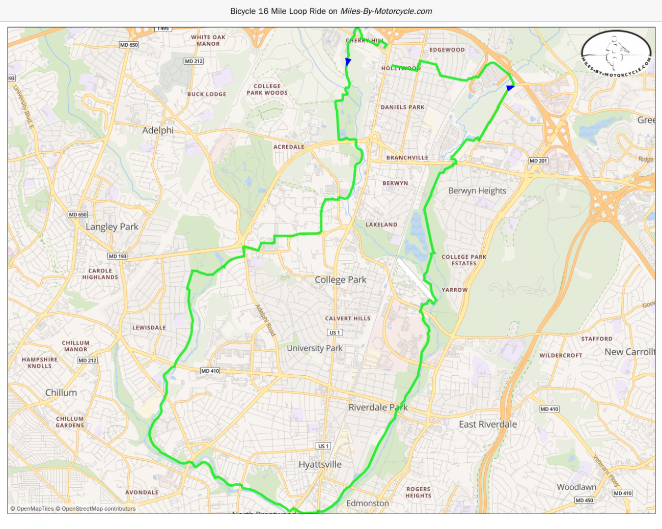 Bicycle 16 Mile Loop Ride