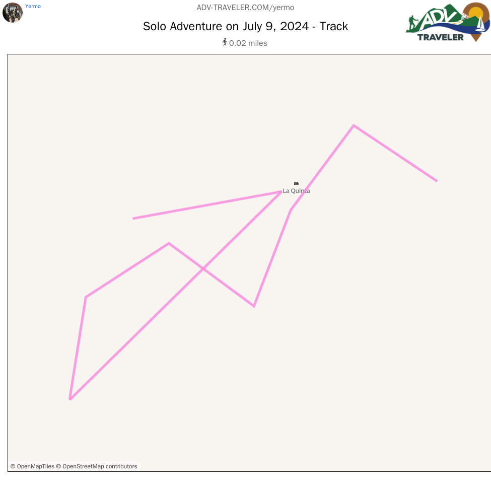 Solo Adventure on July 9, 2024 - Track