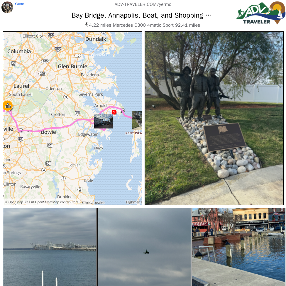 Bay Bridge, Annapolis, Boat, and Shopping with Gabi - Track