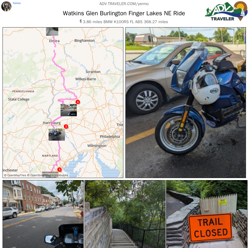 Watkins Glen Burlington Finger Lakes NE Ride