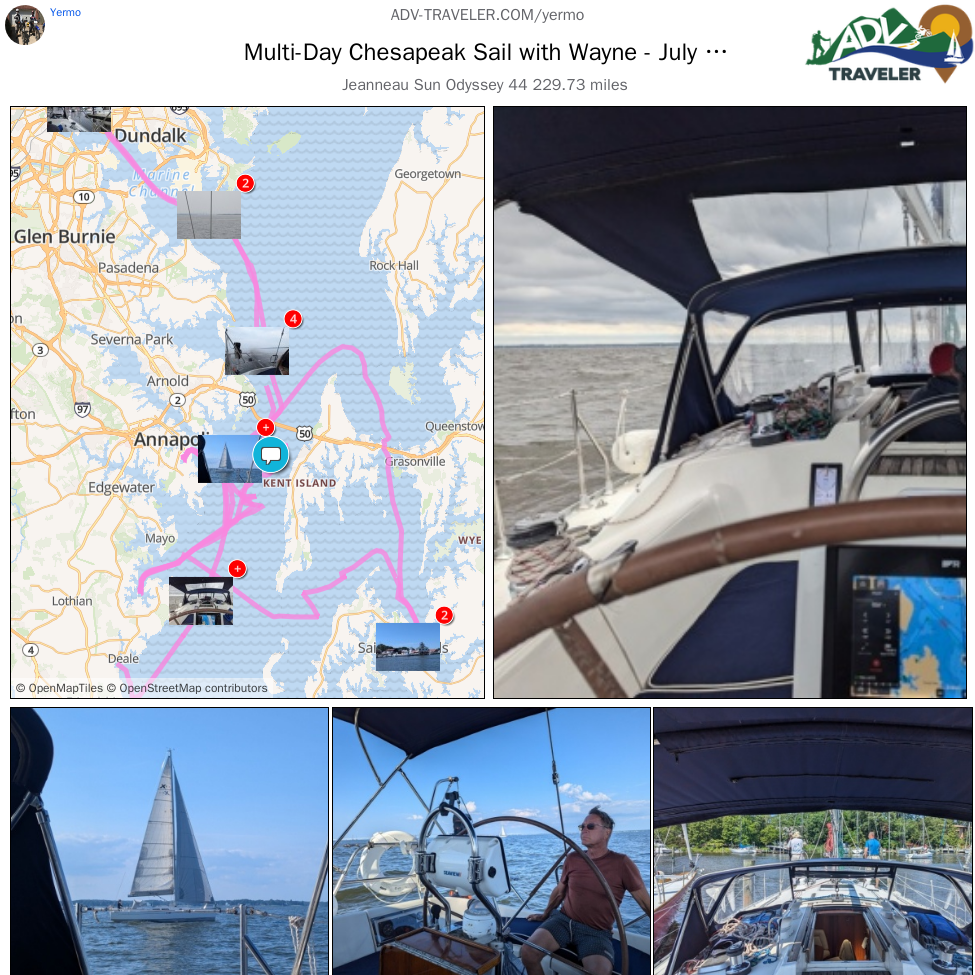 Multi-Day Chesapeak Sail with Wayne - July 31, 2025 - Track