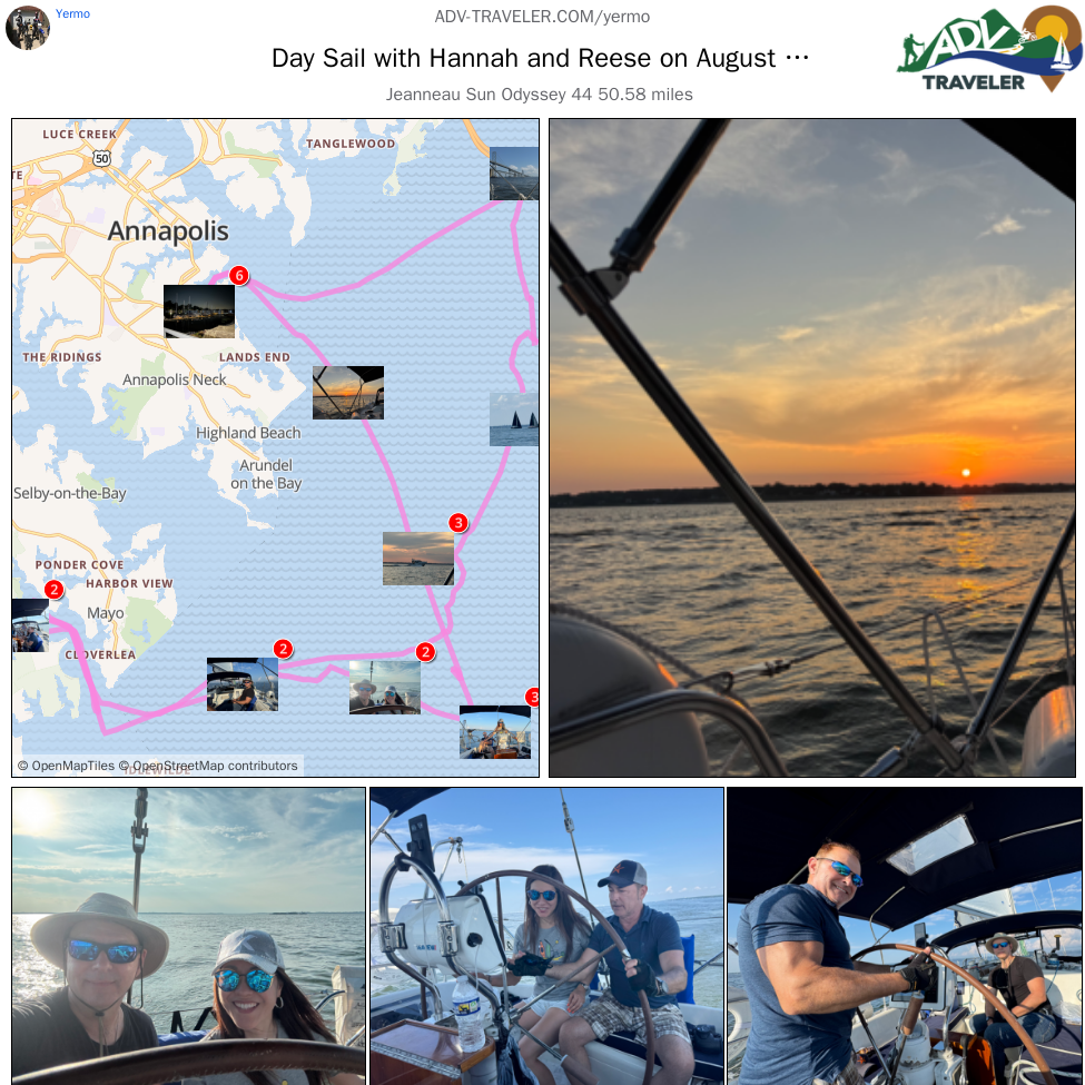 Day Sail with Hannah and Reese on August 16, 2025 - Track