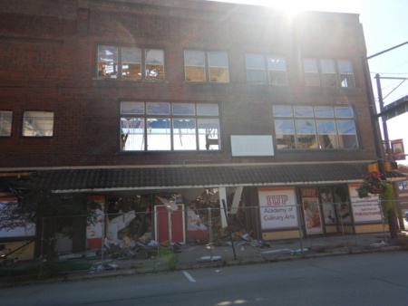 The back of this building is missing.