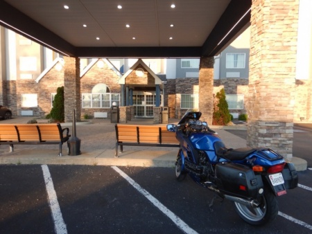 Motorcycle Parking in Front of the Hotel
