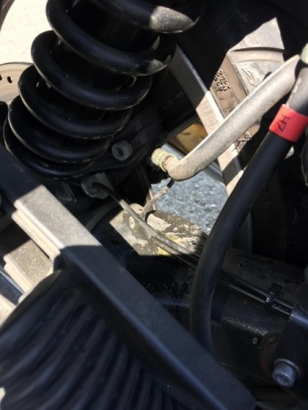 K1100RS rear brake line failure.