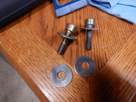 Bolts cleaned with a wire wheel.