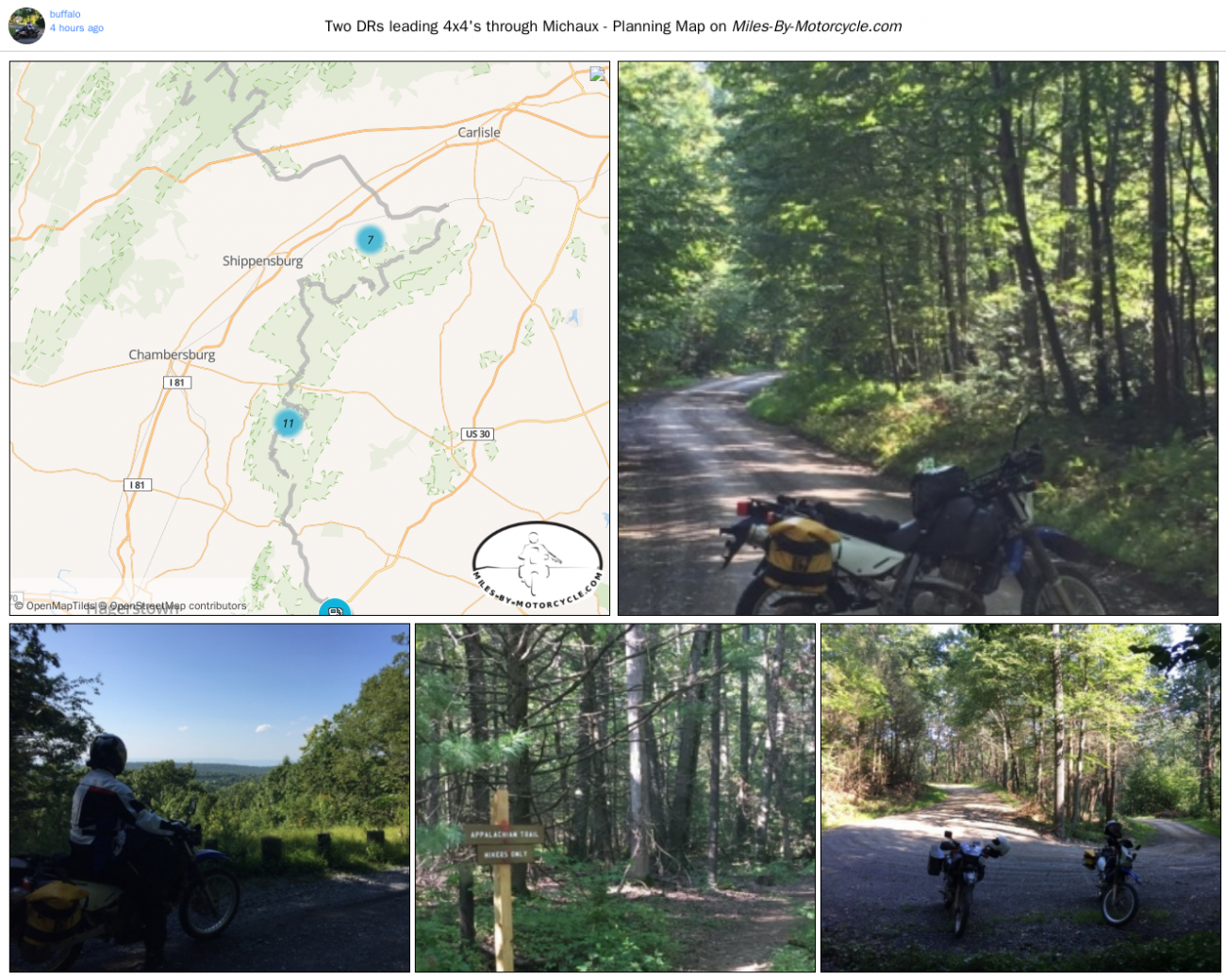 Two DRs leading 4x4's through Michaux - Planning Map