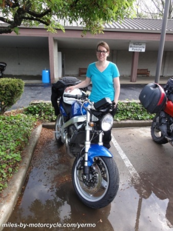 Jen and her Hawk GT Triumph Speed Triple Hybrid